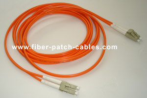 LC to LC multimode duplex fiber optic patch cable