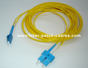 LC to SC single mode duplex fiber optic patch cable