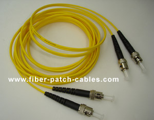 ST to ST single mode duplex fiber optic patch cable